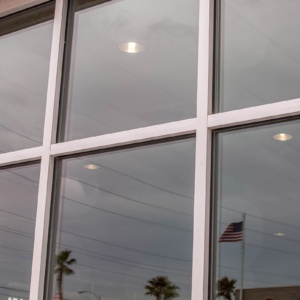 Close-up of Commercial GLass Storefront - Work by A Cutting Edge Glass & Mirror of Las Vegas, Nevada