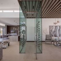 Straight View of Custom Wine Cellar - A Cutting Edge Glass and Mirror