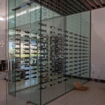 The Finished Custom Wine Cellar - A Cutting Edge Glass and Mirror