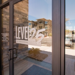 Level 25 Clubhouse Building Entryway Storefront By A Cutting Edge Glass and Mirror