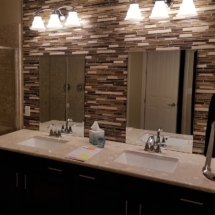 Dual Bathroom Sink with Double Mirrors Configuration