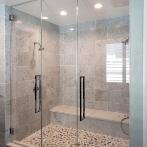 Double Shower with Double Glass Doors