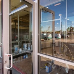 Close-up of Exterior and Interior 24 Hour Fitness Storefront