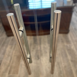 Stainless Heavy Glass Doors with brushed hardware in Las Vegas