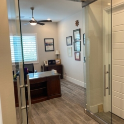 Stainless Heavy Glass Doors with brushed hardware in Las Vegas