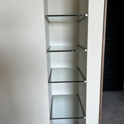 38” tempered glass shelves